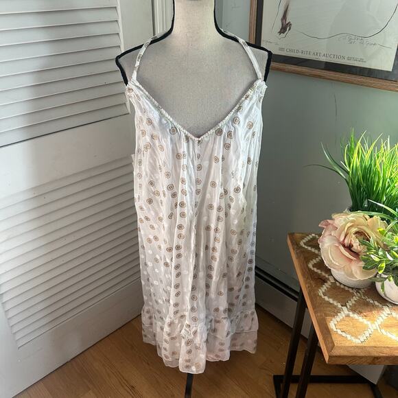 DOLMA Womens Dress One Size Sheer Cotton Shift Halter Tiered Midi Summer Boho - Picture 1 of 10